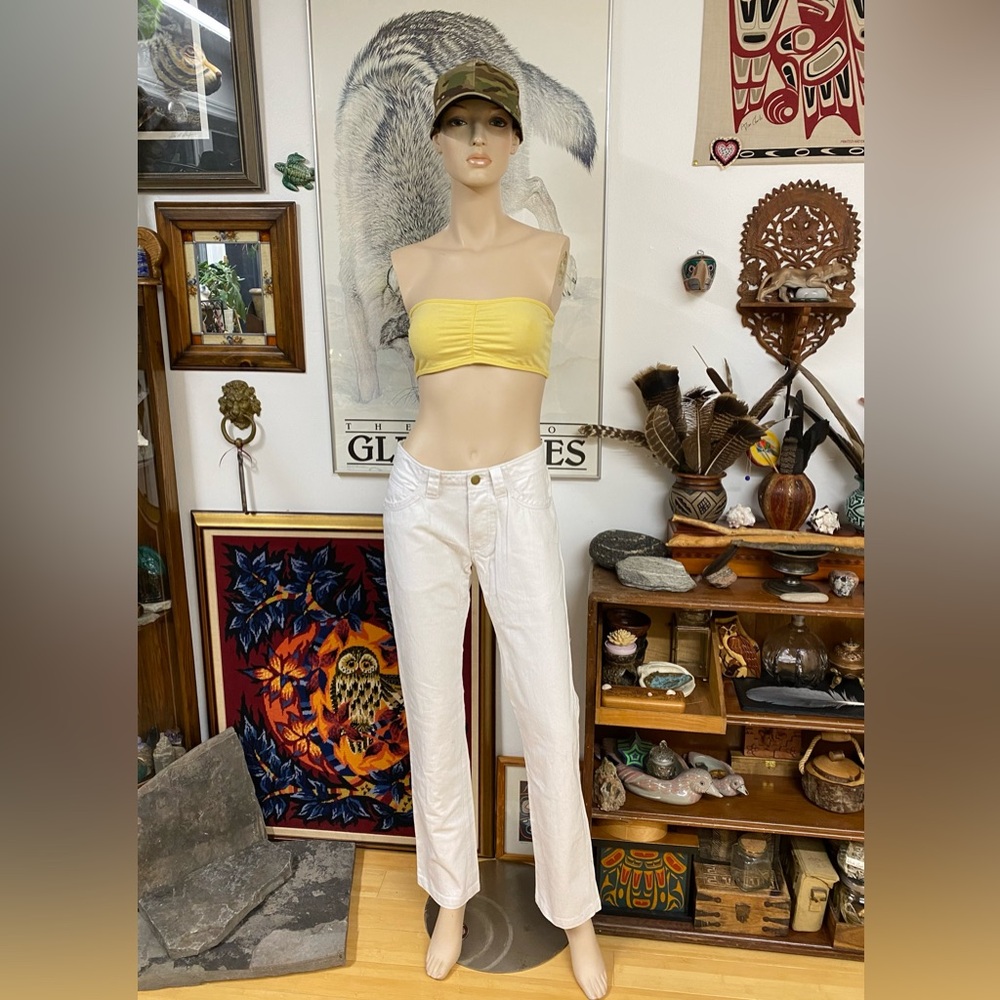 White Loose Fit Denim Jeans Old School Look